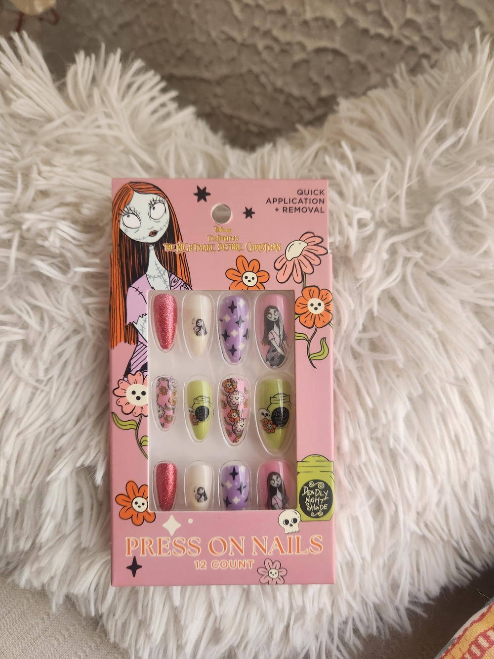 Disney The Nightmare Before Christmas Kids Press-On Nails - Pink, Purple & Green
